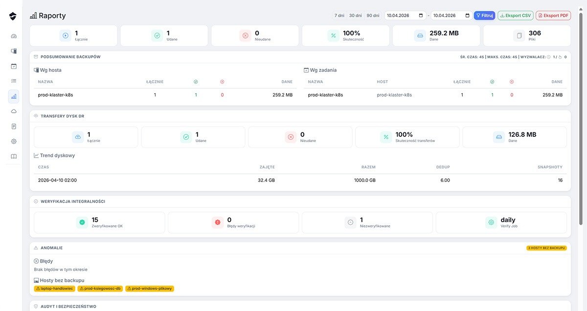Raporty dzienne w SafeDR